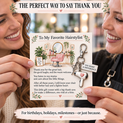 ✨ The "You Make a Difference" Appreciation Gift Set – Keychain & Greeting Card ✨