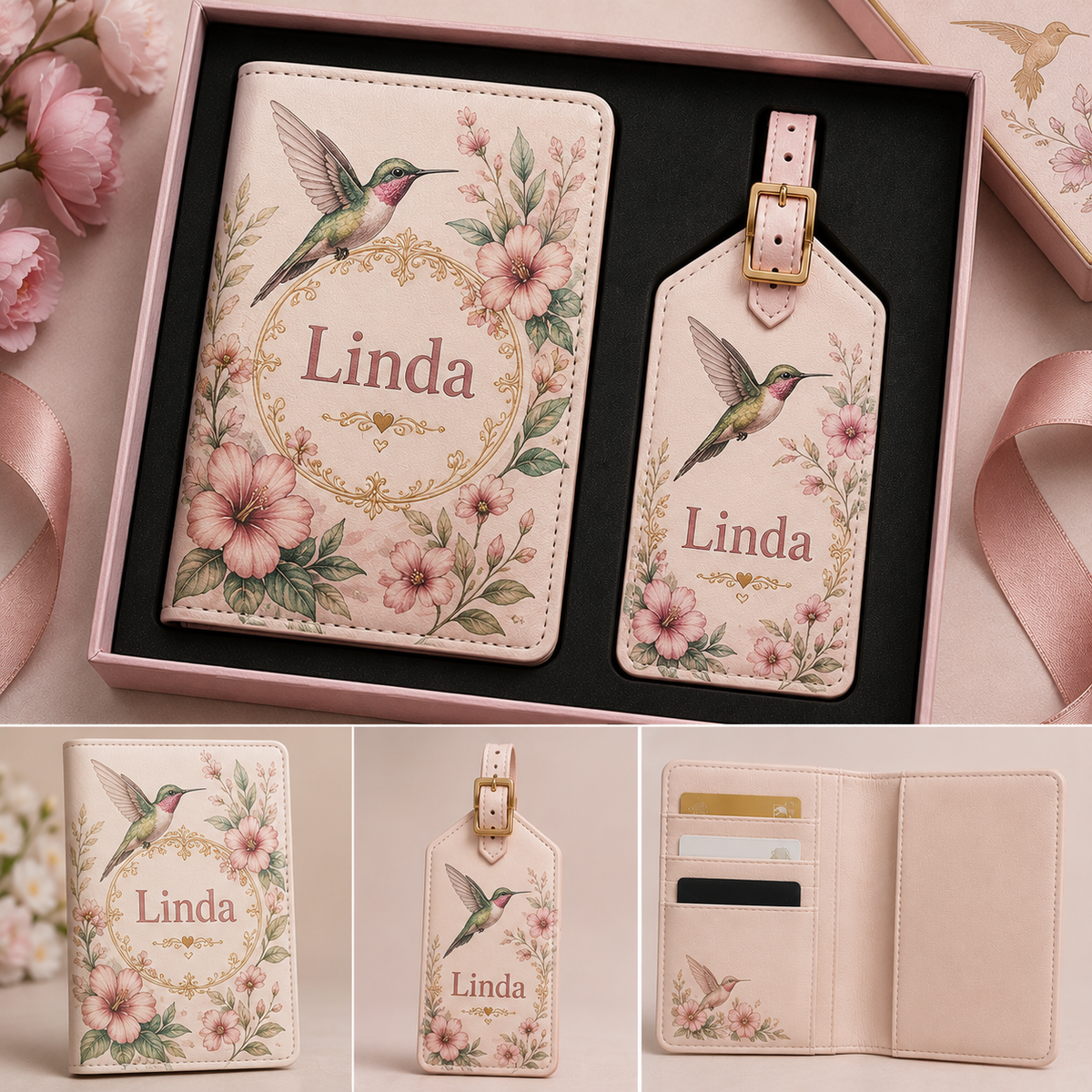 ✈️Personalized Travel Wallet and Luggage Tag Set – Personalized Gift for Her🎁