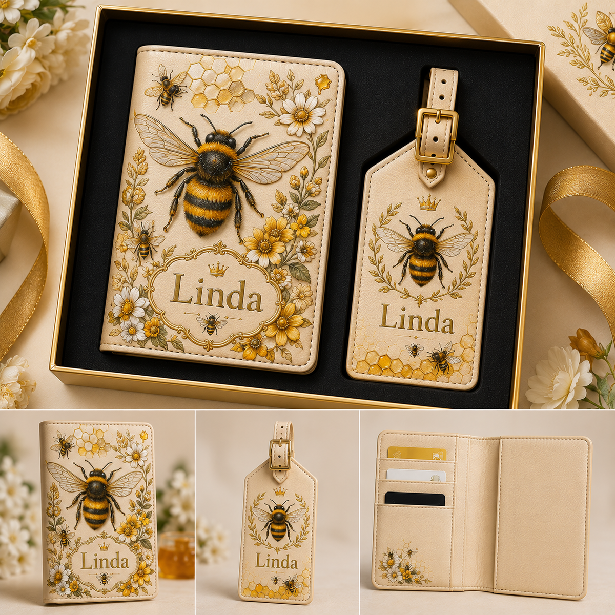 ✈️Personalized Travel Wallet and Luggage Tag Set – Personalized Gift for Her🎁