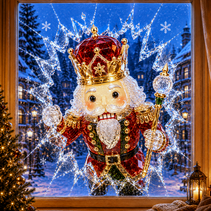 🔥Limited time 70% OFF -✨🎄Crystal Christmas Break-In Window Decal — Realistic 3D Holiday Glass Illusion