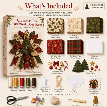 🔥Last 20 Pcs🔥 - 🎄Festive Quilted Christmas Door Hanging DIY Sewing Kit