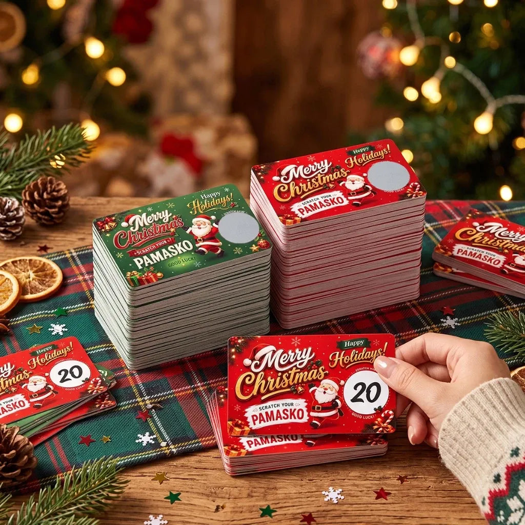 🎅Christmas Scratch Cards – Holiday Party Game, Lucky Draw & Surprise Gift Cards with Scratch-Off Stickers