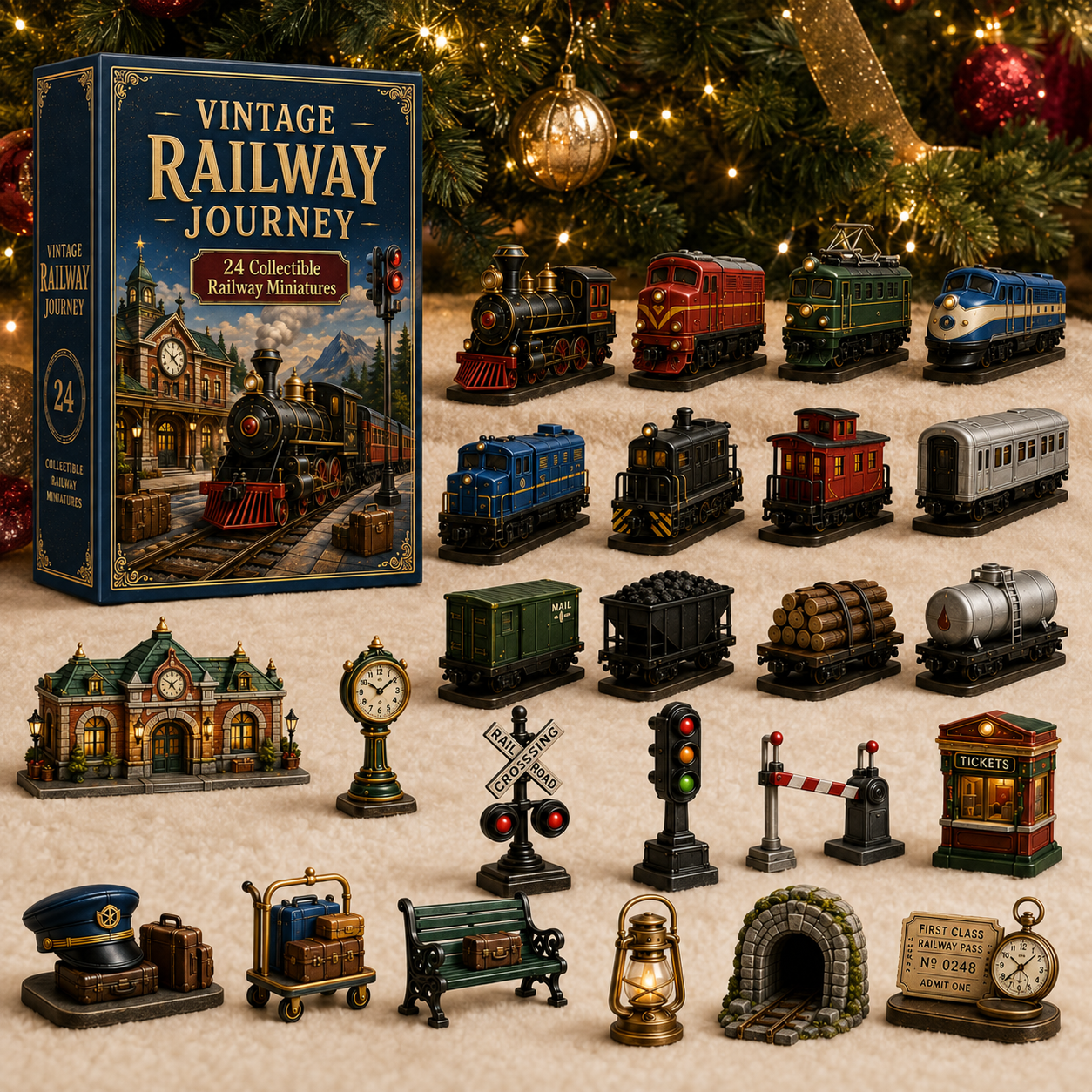 🔥Hot Sale🔥 - Vintage Railway Journey 24-Day Advent Calendar – Collectible Christmas Countdown Gift
