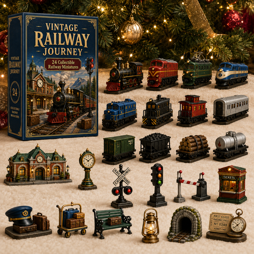 🔥Hot Sale🔥 - Vintage Railway Journey 24-Day Advent Calendar – Collectible Christmas Countdown Gift