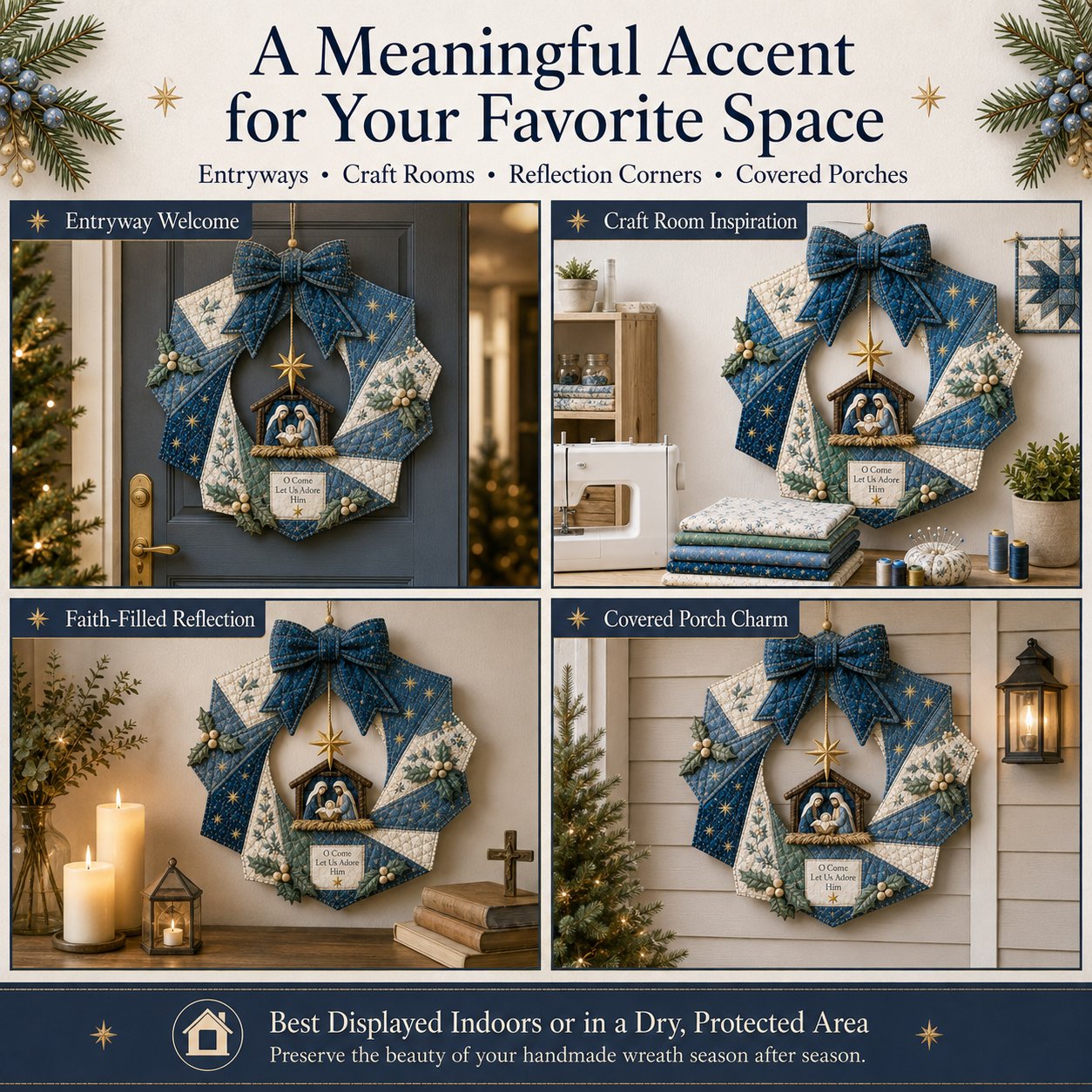 🔥Hot Sale🔥  - 🎄Beginner-Friendly Christmas Fabric Wreath DIY Kit
