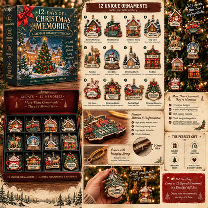 🎄12-Day Christmas Memories Ornament Set ✨A Story Behind Every Ornament
