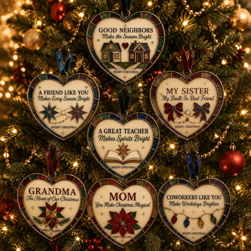 🎄 Personalized Christmas Heart Ornaments