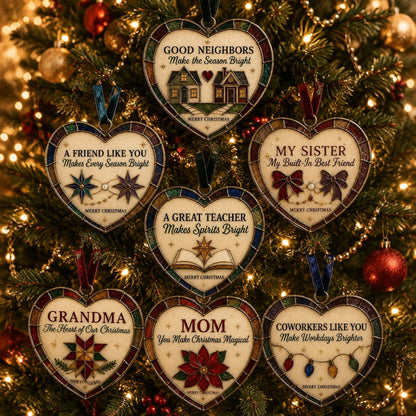 🎄 Personalized Christmas Heart Ornaments