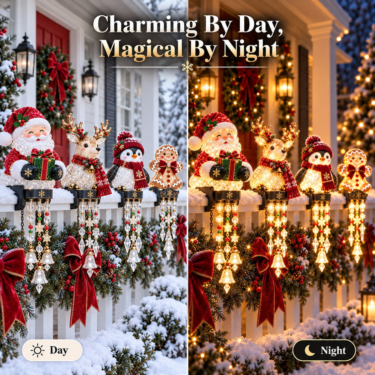 🔥Hot Sale🔥 -🎄 Christmas Porch Railing Lights – 4 Festive Character Designs
