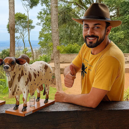 Handcrafted Bull Liquor Dispenser - Home Bar Centerpiece