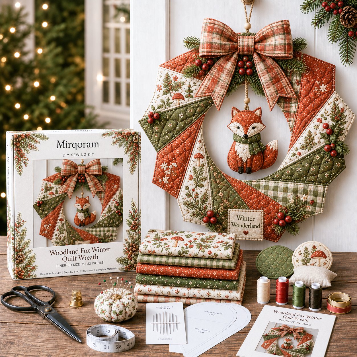 🔥Hot Sale🔥  - 🎄Beginner-Friendly Christmas Fabric Wreath DIY Kit