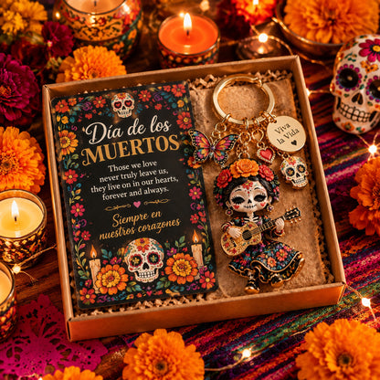 Dia de los Muertos Sugar Skull Keychain