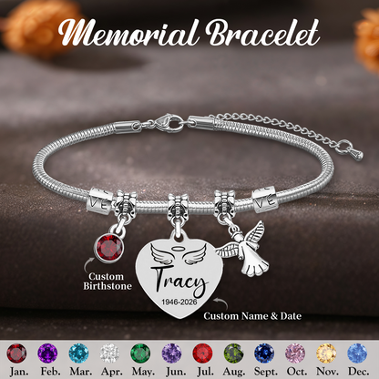 Always In My Heart, Personalized Angel Birthstone Bracelet