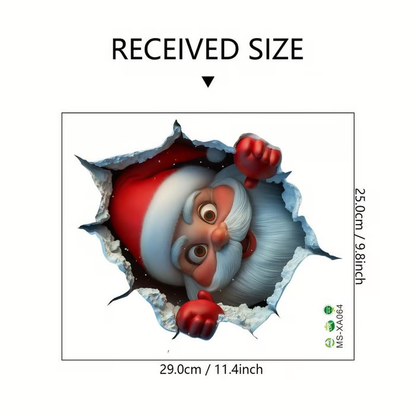 Festive Decor 2-Piece Santa Face Vinyl Stickers