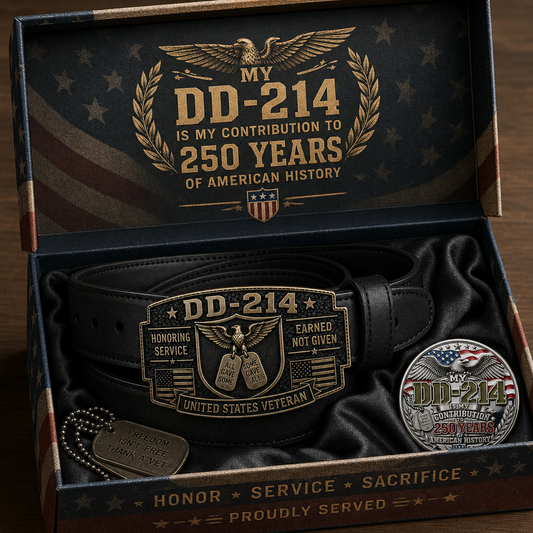 🔥Hot  Sale🔥 - 🎖️DD-214 Veteran Honor Belt Buckle - Crafted By VETERAN 'Robert Smith'