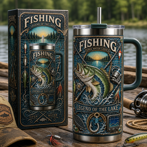Fishing Legend of the Lake Tumbler with Handle