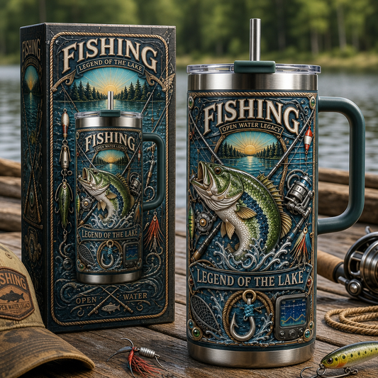 Fishing Legend of the Lake Tumbler with Handle