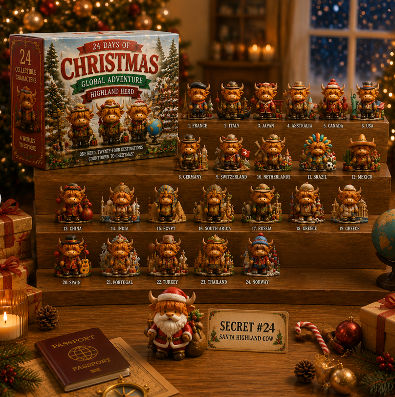 🔥Hot Sale🔥 - 🐮 Highland Cow Careers Advent Calendar 2026 – 24 Days of Country Charm 🎁🤎