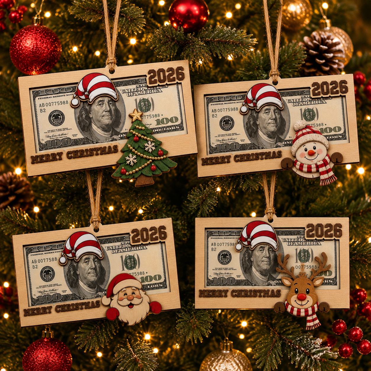 🎄Christmas Cash Gift Ornament - 2026 Christmas Money Ornament Set