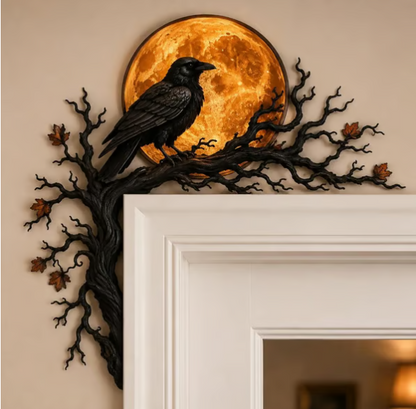 Gothic Halloween Crow & Twisted Tree Wall Décor
