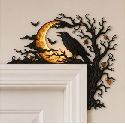 Gothic Halloween Crow & Twisted Tree Wall Décor