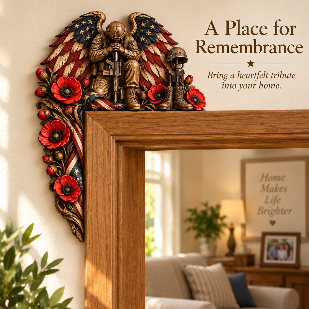 RED Friday Veteran Wooden Door Corner Decor