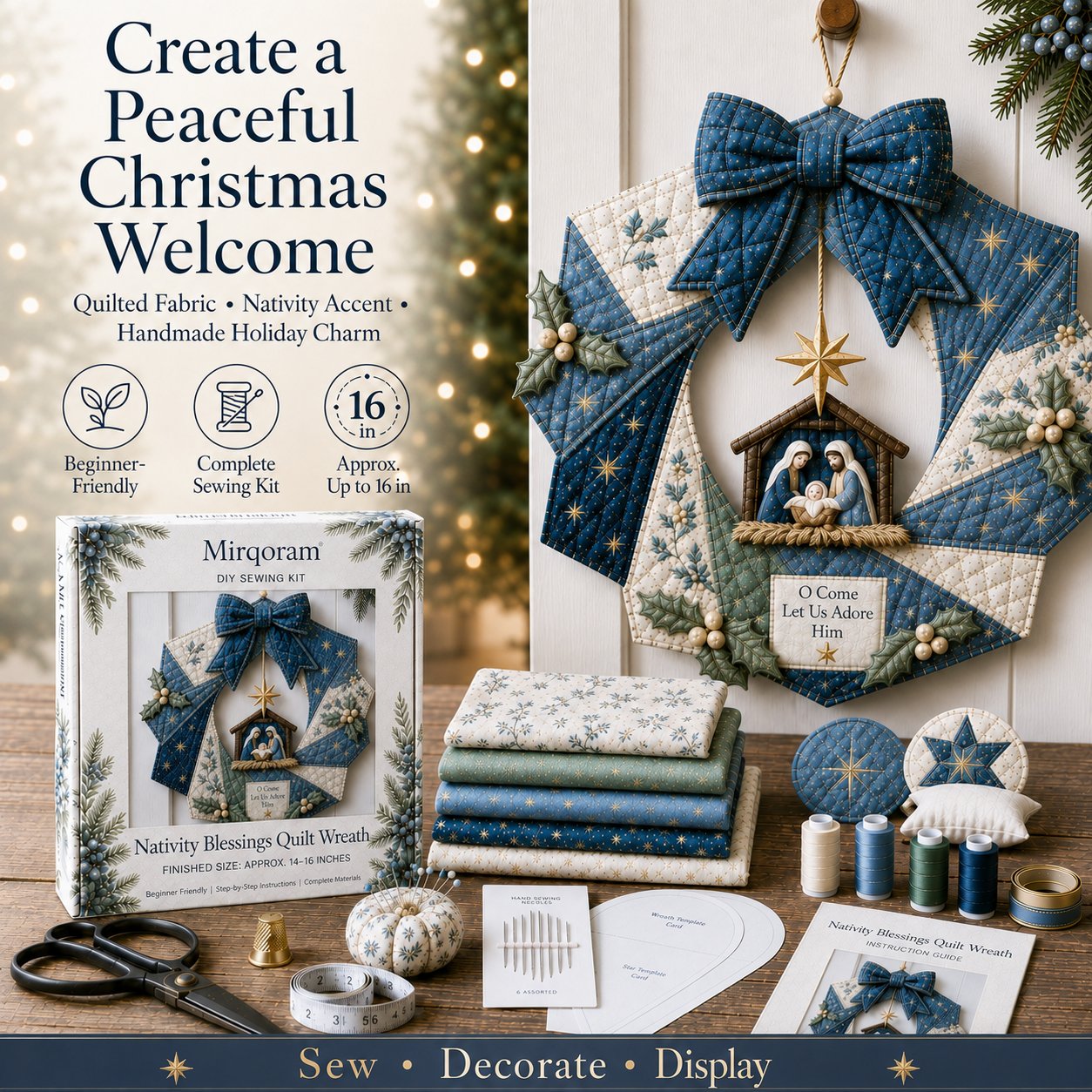 🔥Hot Sale🔥  - 🎄Beginner-Friendly Christmas Fabric Wreath DIY Kit