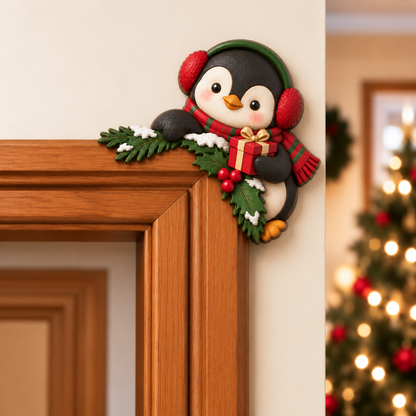 Christmas Peekaboo Door Frame Corner Decor