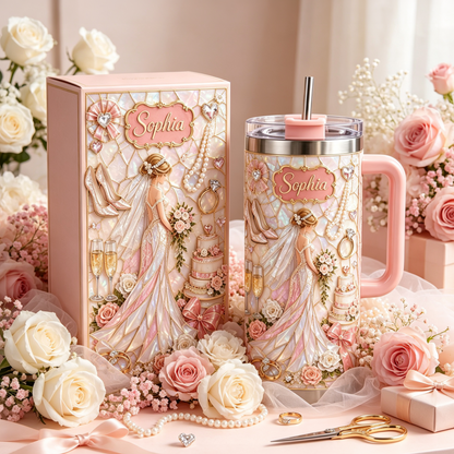 🔥Hot Sale🔥 - 💍 Personalized Bride Wedding Tumbler with Gift Box