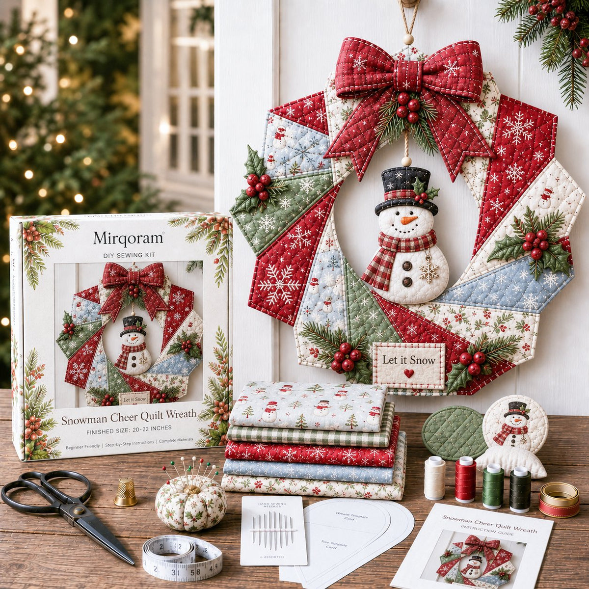 🔥Hot Sale🔥  - 🎄Beginner-Friendly Christmas Fabric Wreath DIY Kit