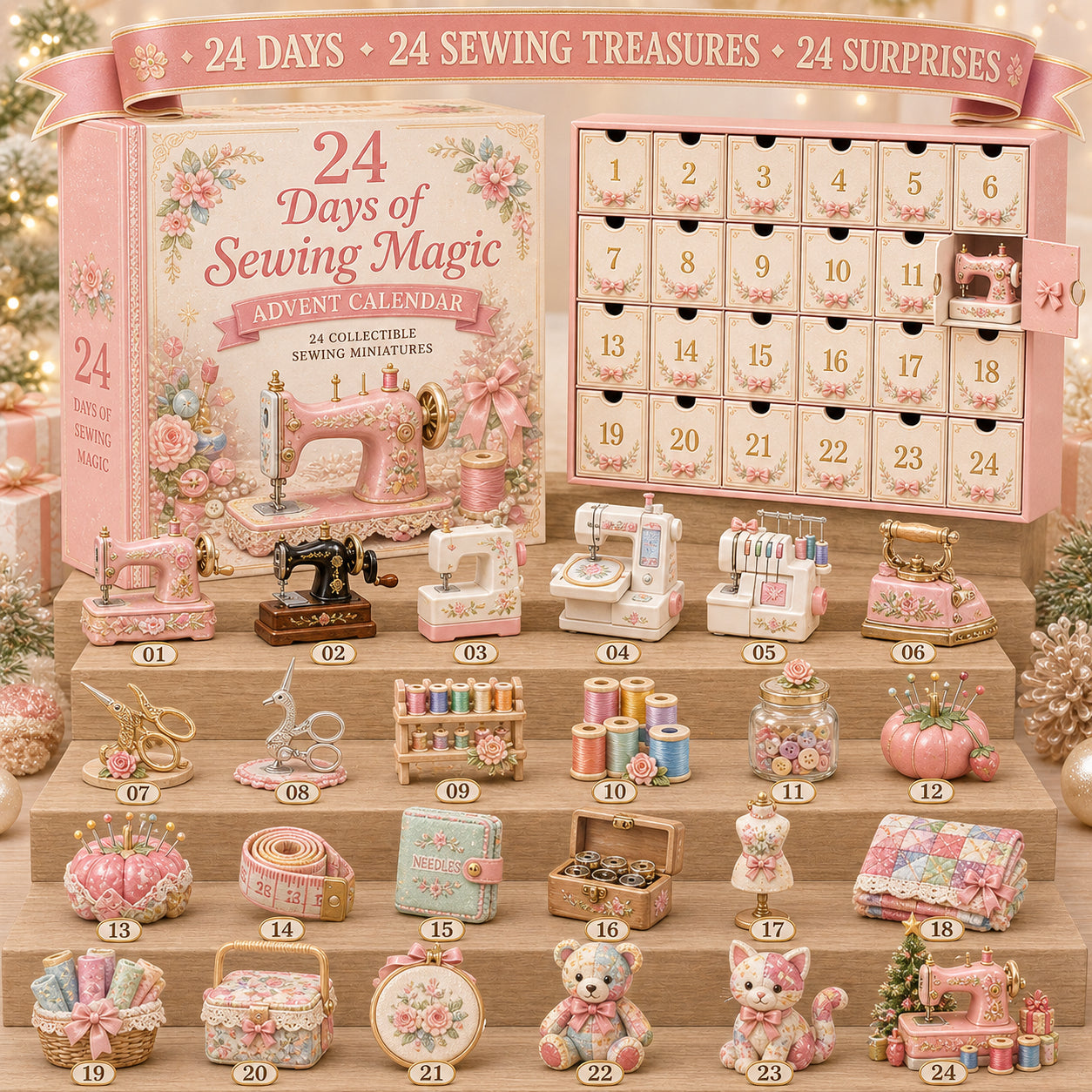 🔥Hot Sale🔥 - Sewing Advent Calendar 2026 – 24 Days of Miniature Sewing Surprises for Crafters & Quilters