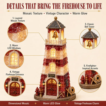 🚒 Beginner-Friendly Vintage Firehouse Mosaic Light DIY Kit Collection | Complete Kit with Mosaic Pieces, LED Lights & Step-by-Step Guide Included 💕