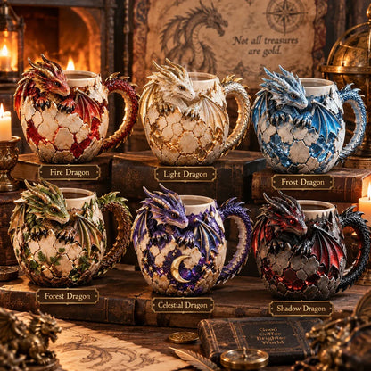 🐉 Dragonbound Realms Sculpted Dragon Mug Collection | 6 Fantasy Realm Designs with Raised 3D Dragon Details ☕