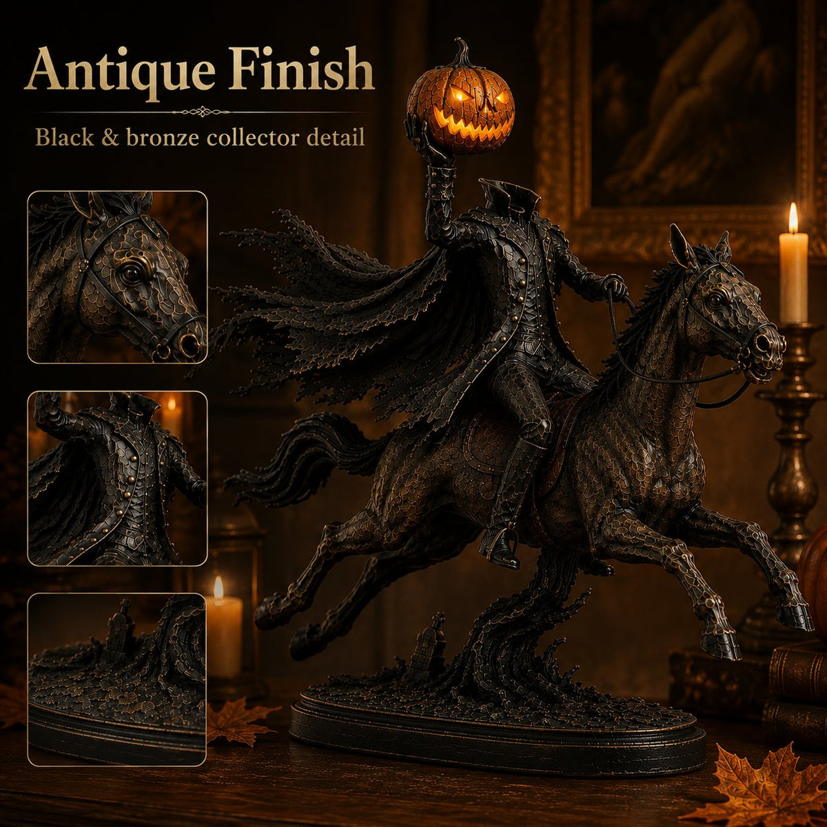 🔥Hot Sale🔥 - 🎃🏇Midnight Chase Headless Horseman Statue