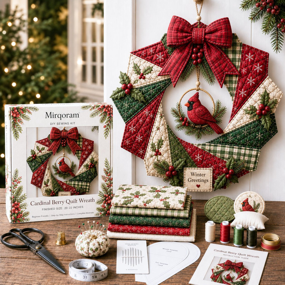 🔥Hot Sale🔥  - 🎄Beginner-Friendly Christmas Fabric Wreath DIY Kit