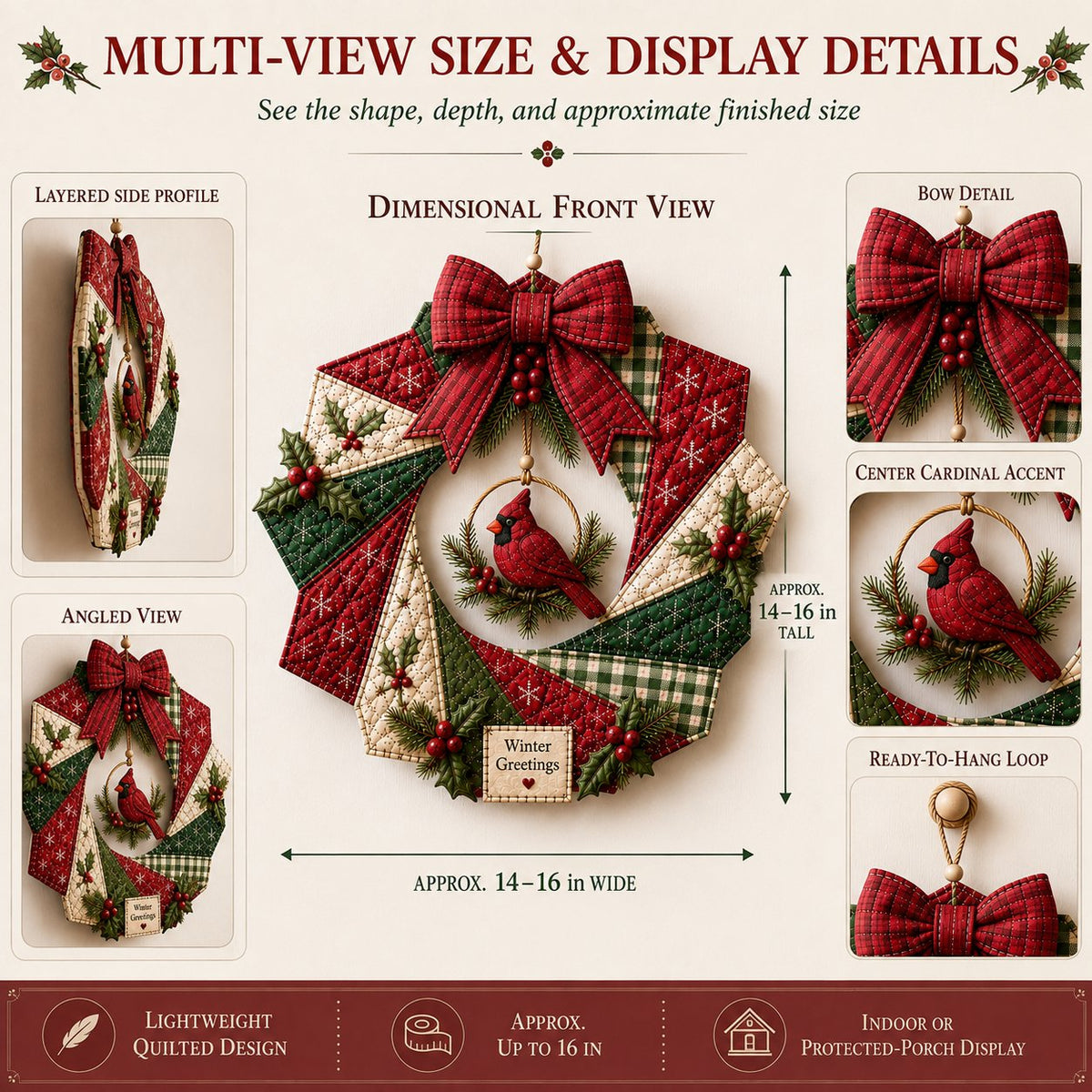 🔥Hot Sale🔥  - 🎄Beginner-Friendly Christmas Fabric Wreath DIY Kit