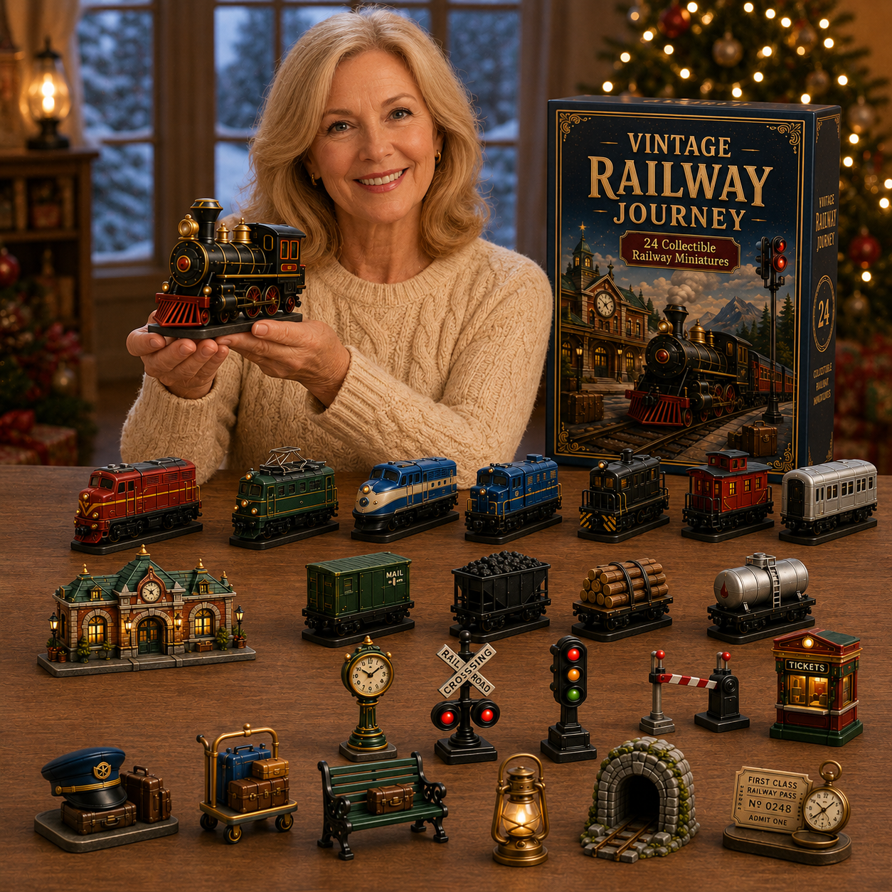 🔥Hot Sale🔥 - Vintage Railway Journey 24-Day Advent Calendar – Collectible Christmas Countdown Gift