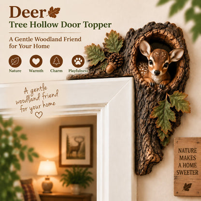 🔥Hot Sale🔥 - 🐿️ 3D Chipmunk Tree Hollow Door Topper | Woodland Animal Doorway Decor For Cozy Nature Homes