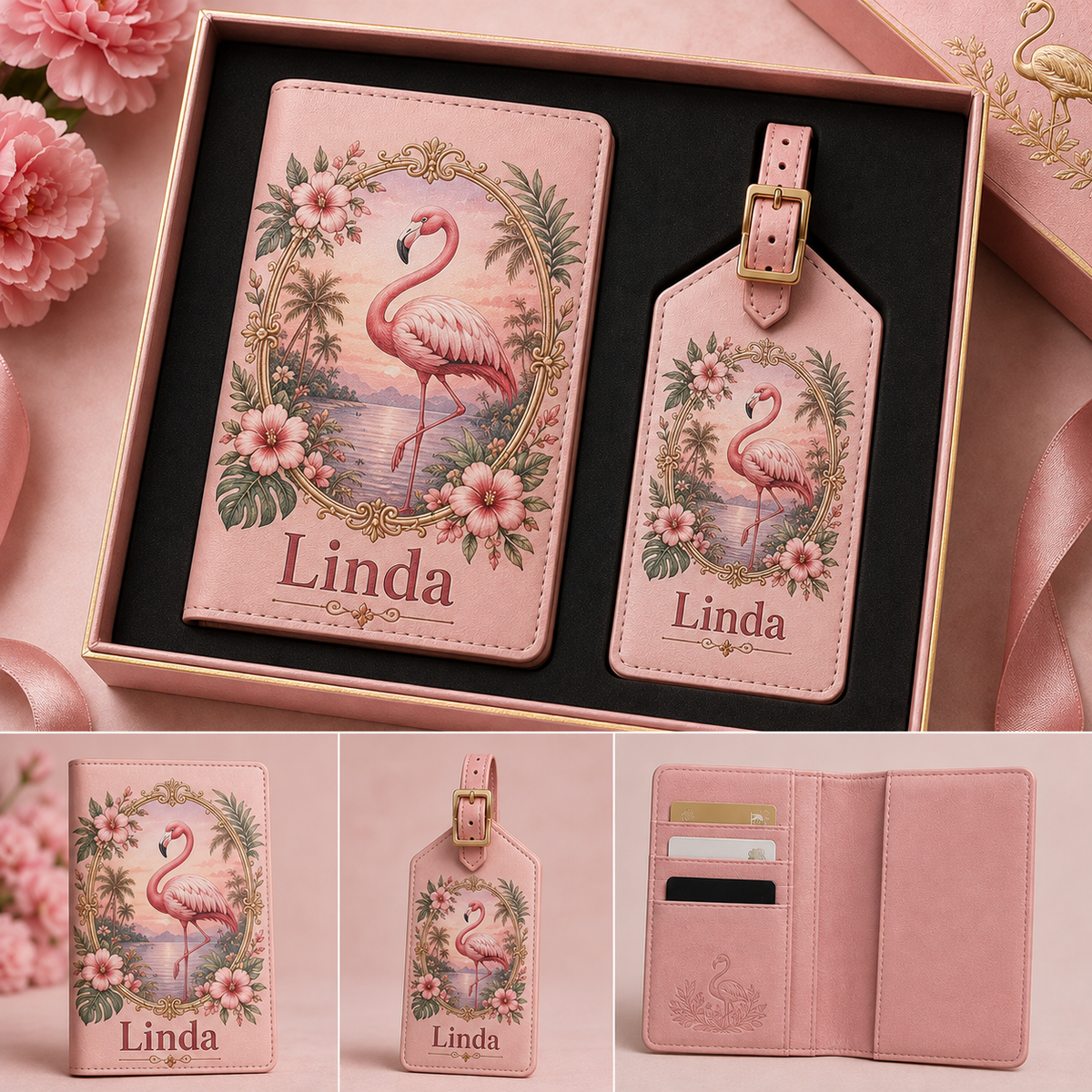 ✈️Personalized Travel Wallet and Luggage Tag Set – Personalized Gift for Her🎁