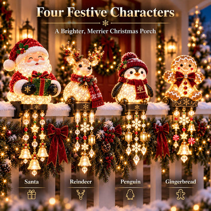 🔥Hot Sale🔥 -🎄 Christmas Porch Railing Lights – 4 Festive Character Designs