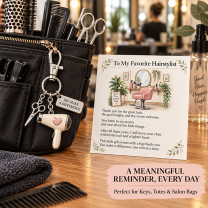 ✨ The "You Make a Difference" Appreciation Gift Set – Keychain & Greeting Card ✨