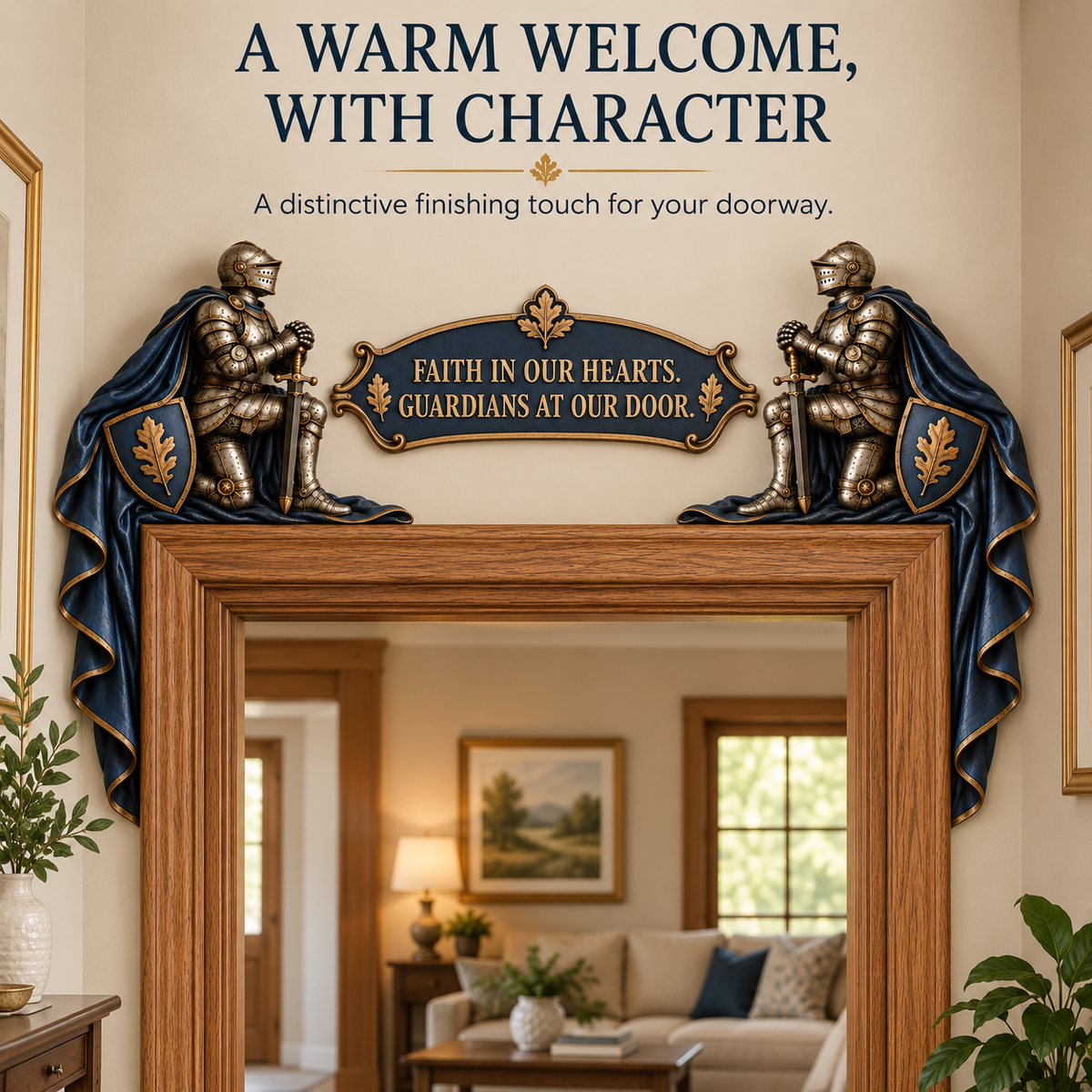 "Guardians at Our Door" – Epic Medieval Knight Door Frame Decor Set 🛡️🏰