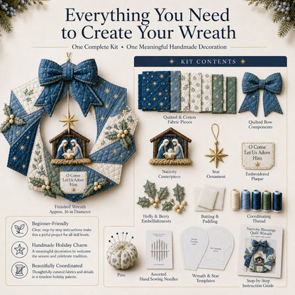 🔥Hot Sale🔥  - 🎄Beginner-Friendly Christmas Fabric Wreath DIY Kit