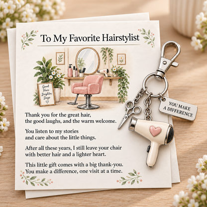 ✨ The "You Make a Difference" Appreciation Gift Set – Keychain & Greeting Card ✨
