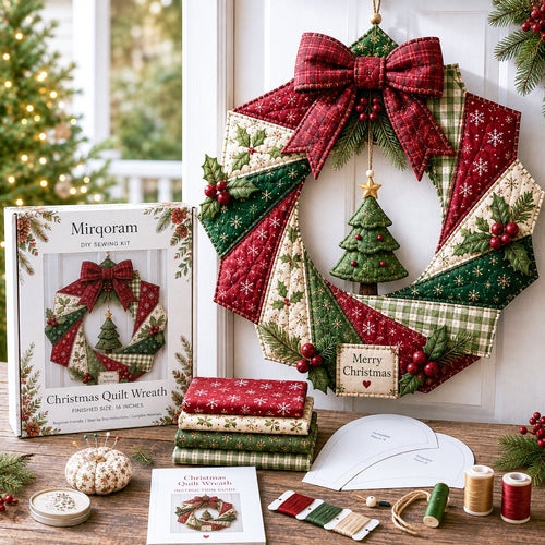 🔥Hot Sale🔥  - 🎄Beginner-Friendly Christmas Fabric Wreath DIY Kit