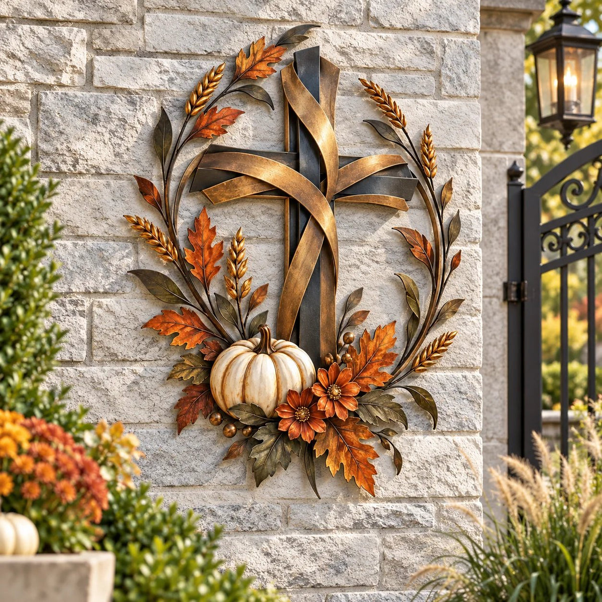✝️🍂 Autumn Cross & Pumpkin Harvest Wall Decor (📦Buy 2 Free Shipping)