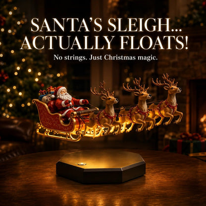 🔥Hot Sale🔥 - 🎅 Floating Santa Sleigh with 4 Reindeer – Magnetic Levitation Christmas Display