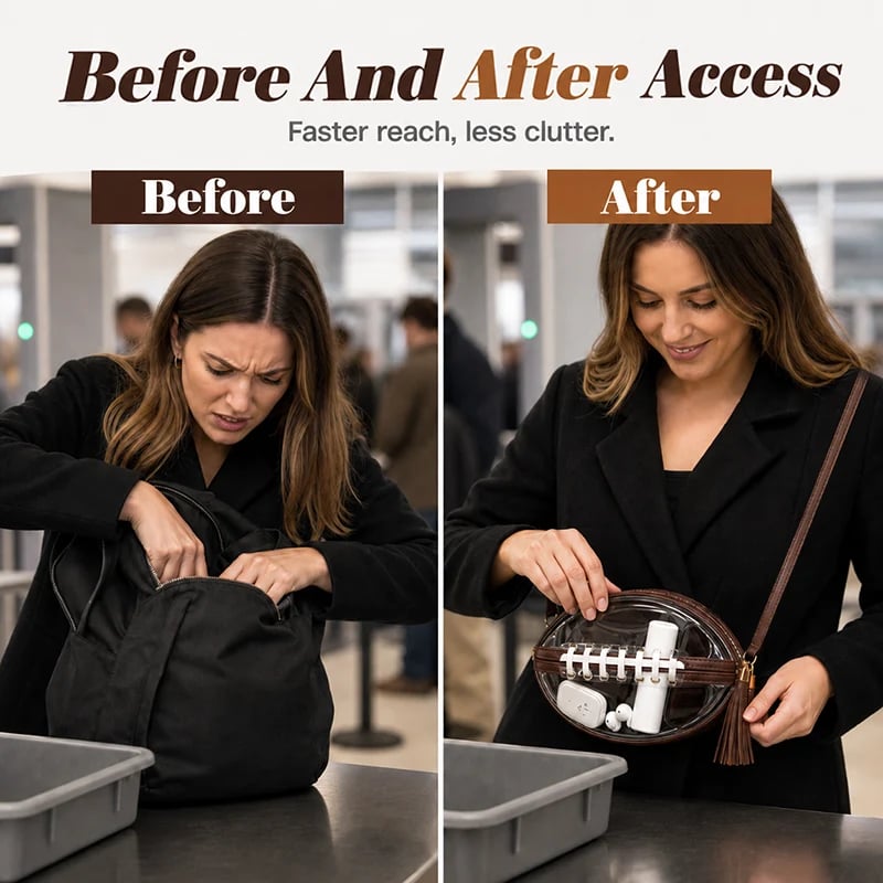 🏈 Clear Football-Shaped Crossbody Bag – Game-Day Style Meets Everyday Convenience
