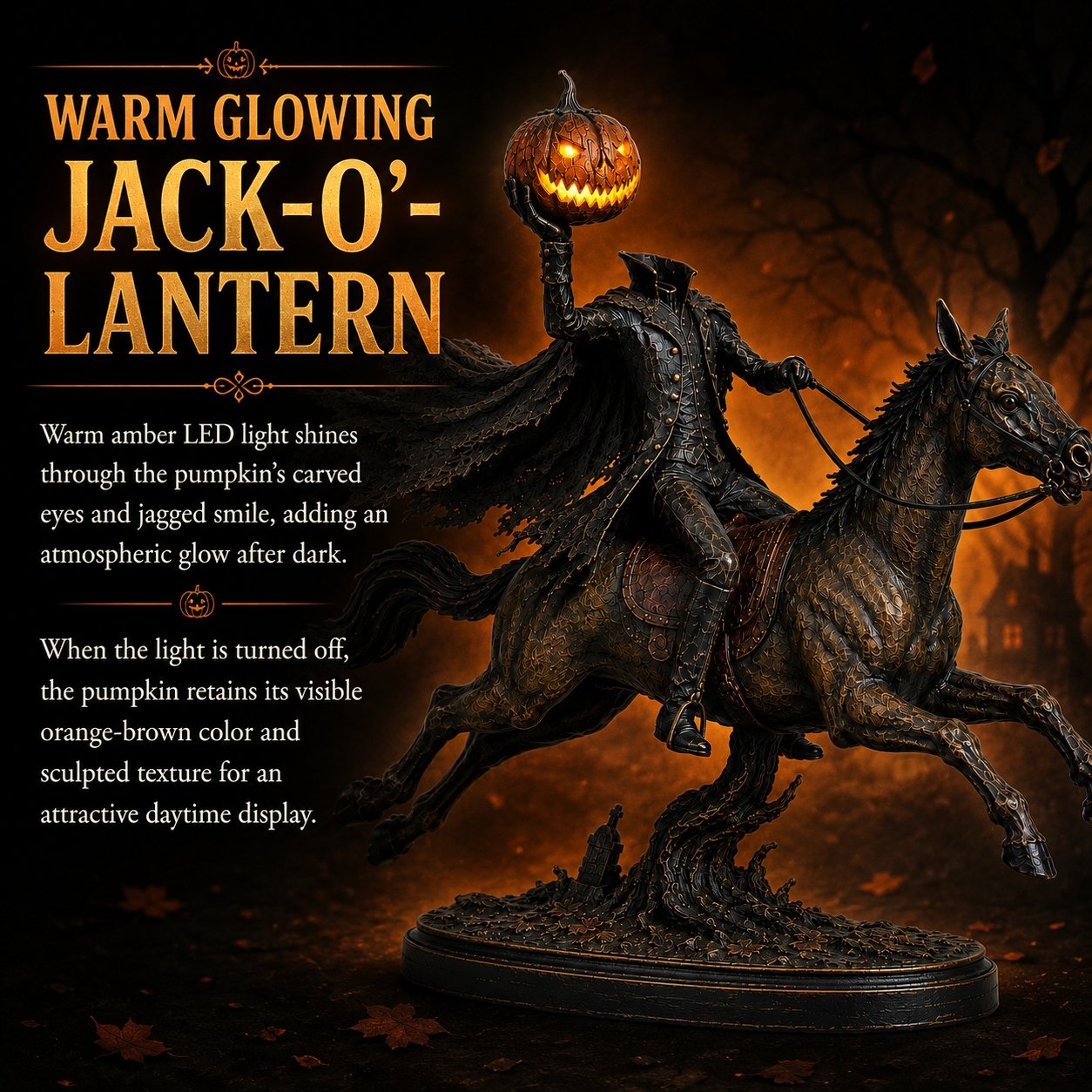 🔥Hot Sale🔥 - 🎃🏇Midnight Chase Headless Horseman Statue