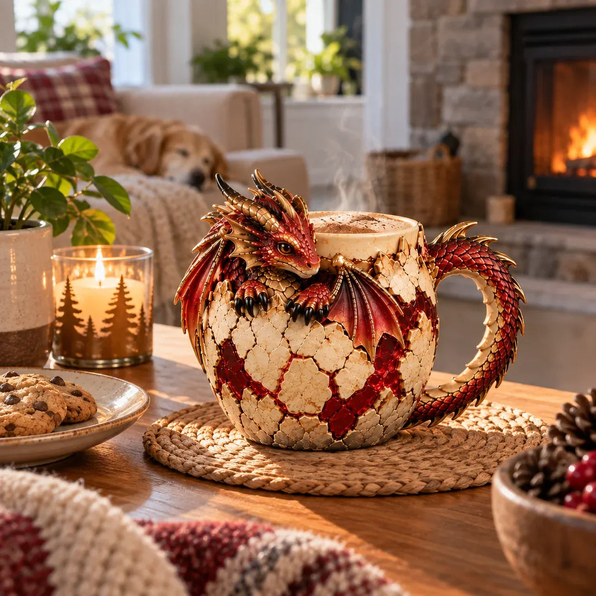 🐉 Dragonbound Realms Sculpted Dragon Mug Collection | 6 Fantasy Realm Designs with Raised 3D Dragon Details ☕